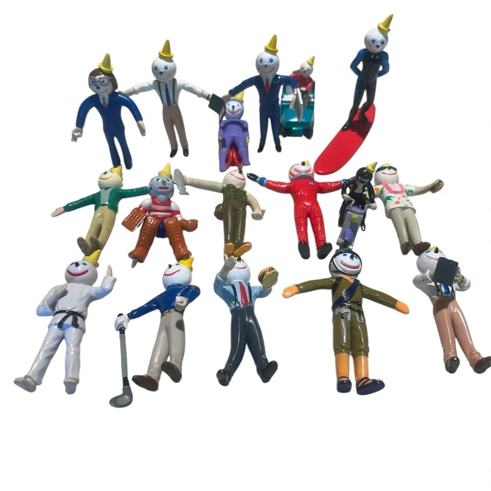 Vintage Jack In The Box Bendy Figures Lot (17) 90s Jock Jack Toy Collection